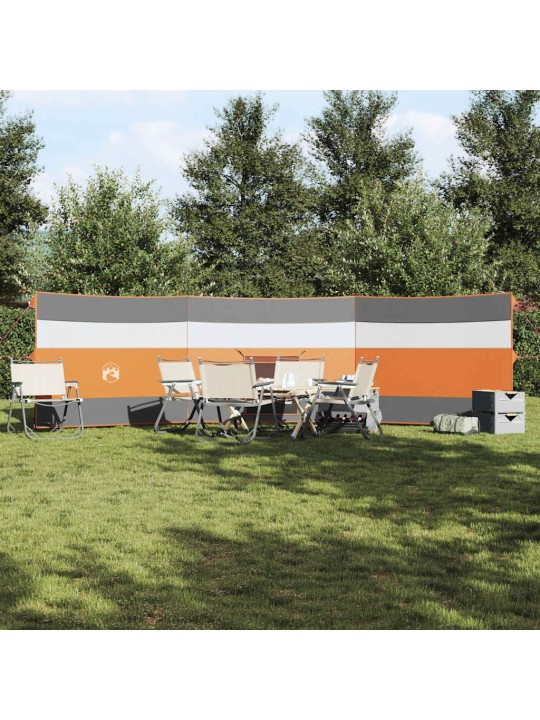Camping Windbreak Harmaa ja oranssi 508x130 cm Vedenpitävä