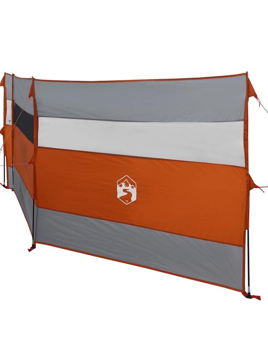 Camping Windbreak Harmaa ja oranssi 508x130 cm Vedenpitävä