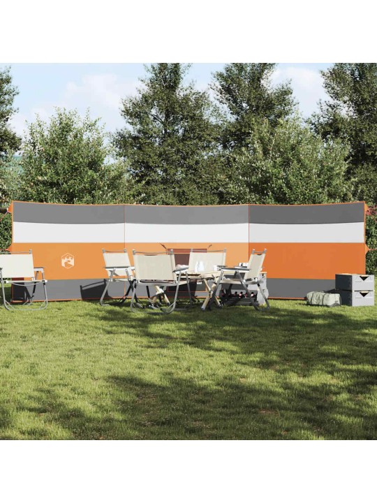 Camping Windbreak Harmaa ja oranssi 508x130 cm Vedenpitävä