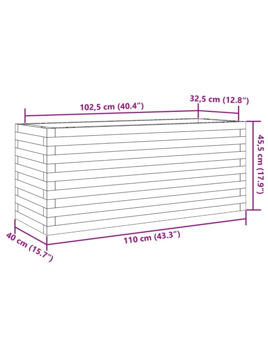 Kukkalaatikko 110x40x45,5 cm kyllästetty mänty