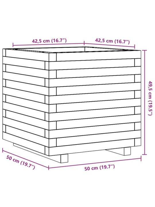 Puutarhakukkalaatikko 50x50x49,5 cm kyllästetty mänty
