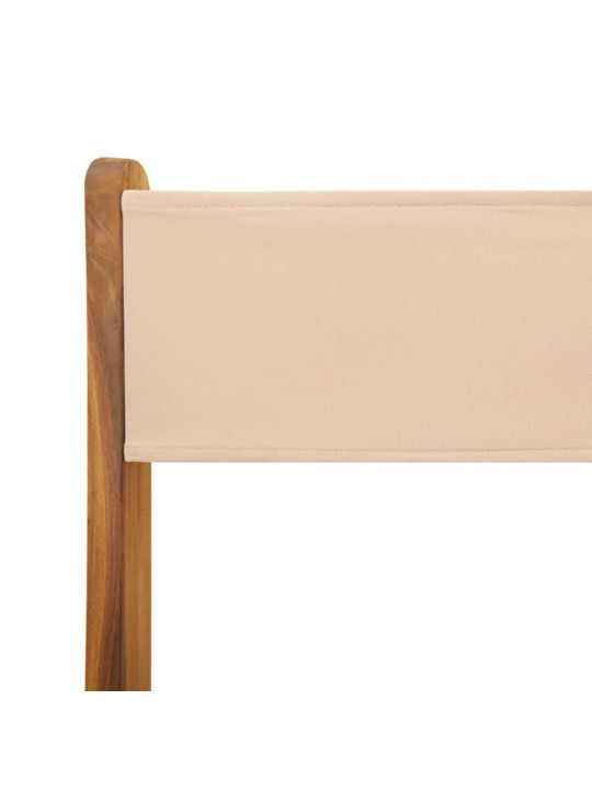 5-osainen ulkoruokailuryhmä beige kangas ja täysi puu