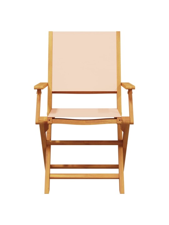 5-osainen ulkoruokailuryhmä beige kangas ja täysi puu