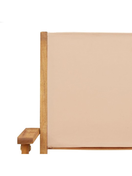 5-osainen ulkoruokailuryhmä beige kangas ja täysi puu