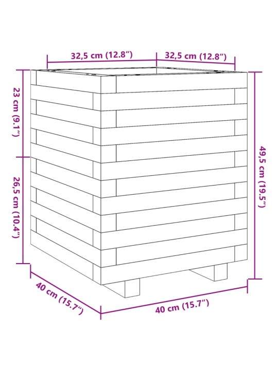 Puutarhakukkalaatikko 40x40x49,5 cm kyllästetty mänty