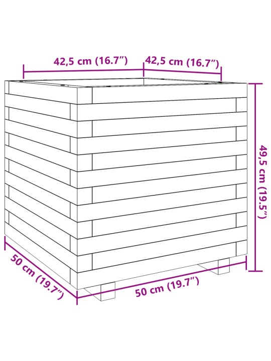 Puutarhakukkalaatikko 50x50x49,5 cm kyllästetty mänty