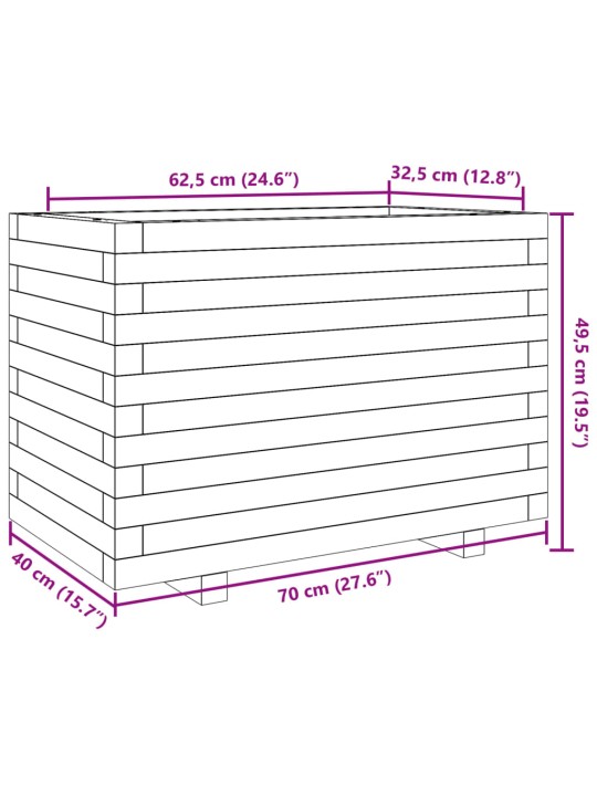Puutarhakukkalaatikko 70x40x49,5 cm kyllästetty mänty