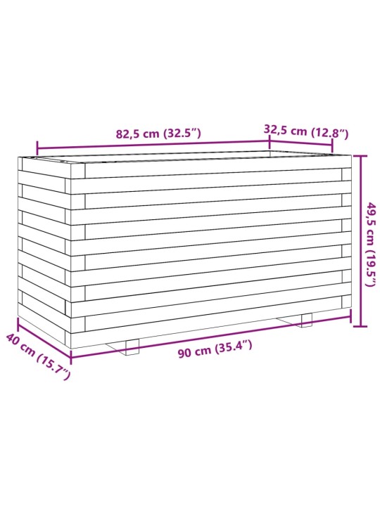 Puutarhakukkalaatikko 90x40x49,5 cm kyllästetty mänty