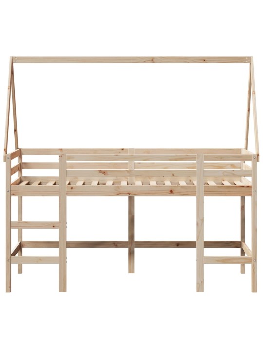 Parvisänky tikkailla ja katoksella 90x200 cm täysi mänty