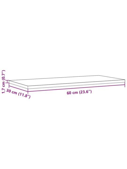 Pöytälevyt 2 kpl 60x30x1,7 cm suorakaide täysi mänty