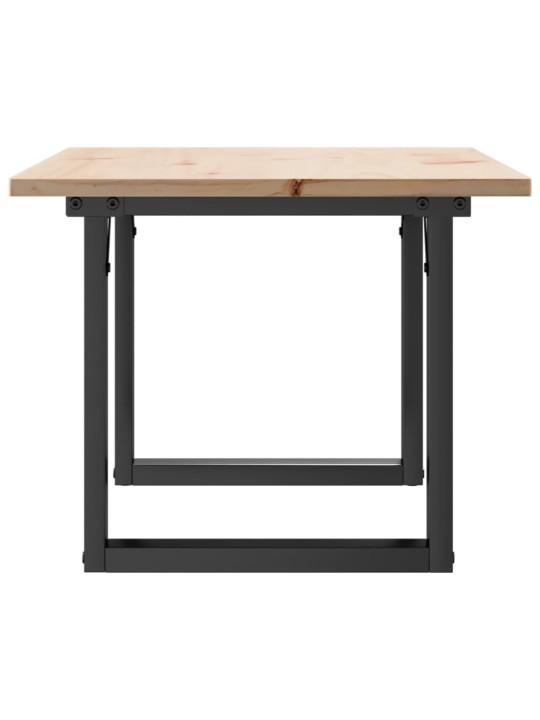 Sohvapöytä o-runko 80x50x40 cm täysi mänty ja terästä