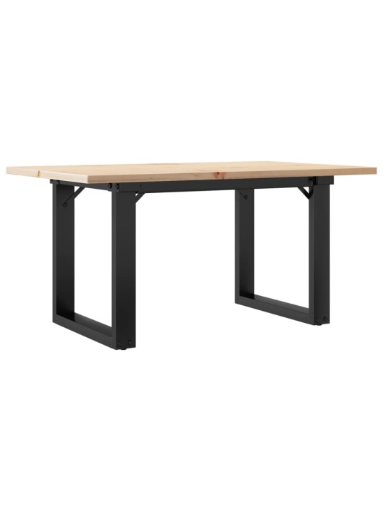 Sohvapöytä o-runko 80x50x40 cm täysi mänty ja terästä