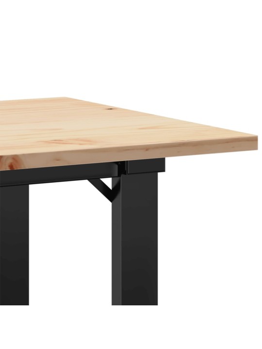 Sohvapöytä o-runko 80x50x40 cm täysi mänty ja terästä