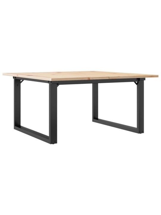 Sohvapöytä o-runko 80x80x45 cm täysi mänty ja terästä