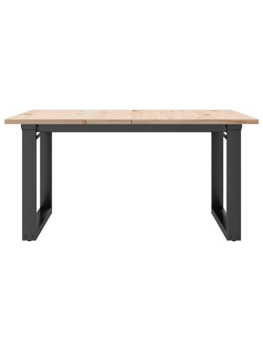 Sohvapöytä o-runko 80x80x45 cm täysi mänty ja terästä