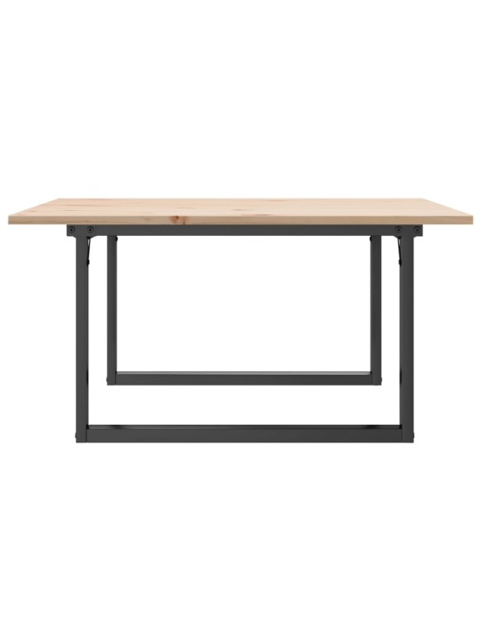 Sohvapöytä o-runko 80x80x45 cm täysi mänty ja terästä