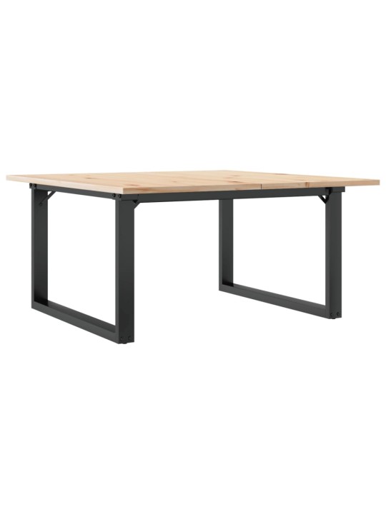 Sohvapöytä o-runko 80x80x45 cm täysi mänty ja terästä