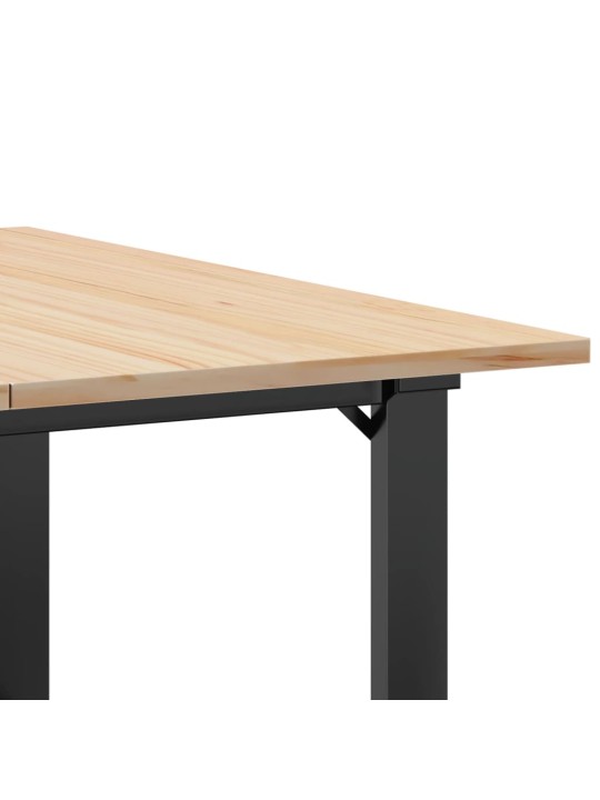 Sohvapöytä o-runko 80x80x45 cm täysi mänty ja terästä