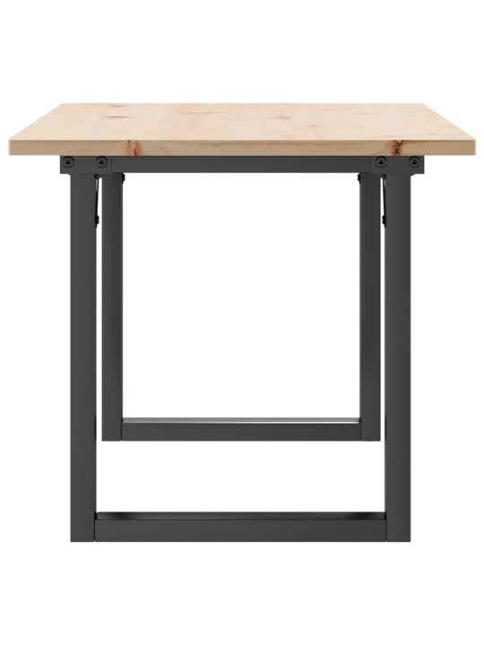 Sohvapöytä o-runko 90x40x45 cm täysi mänty ja terästä