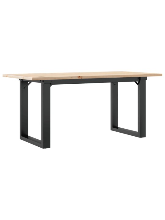 Sohvapöytä o-runko 90x40x45 cm täysi mänty ja terästä