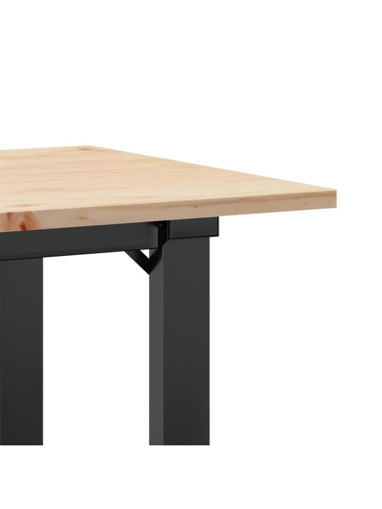 Sohvapöytä o-runko 90x40x45 cm täysi mänty ja terästä