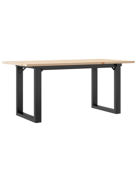 Sohvapöytä o-runko 100x50x45 cm täysi mänty ja terästä