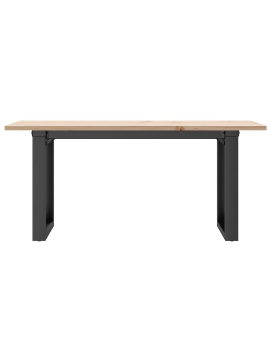Sohvapöytä o-runko 100x50x45 cm täysi mänty ja terästä