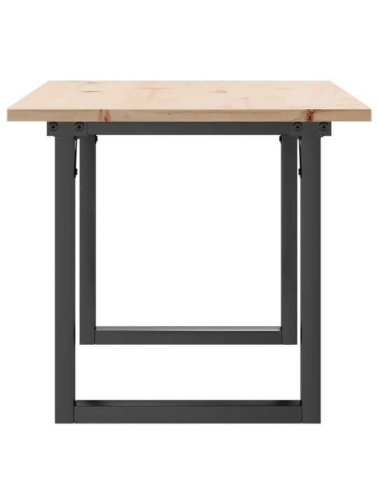 Sohvapöytä o-runko 100x50x45 cm täysi mänty ja terästä