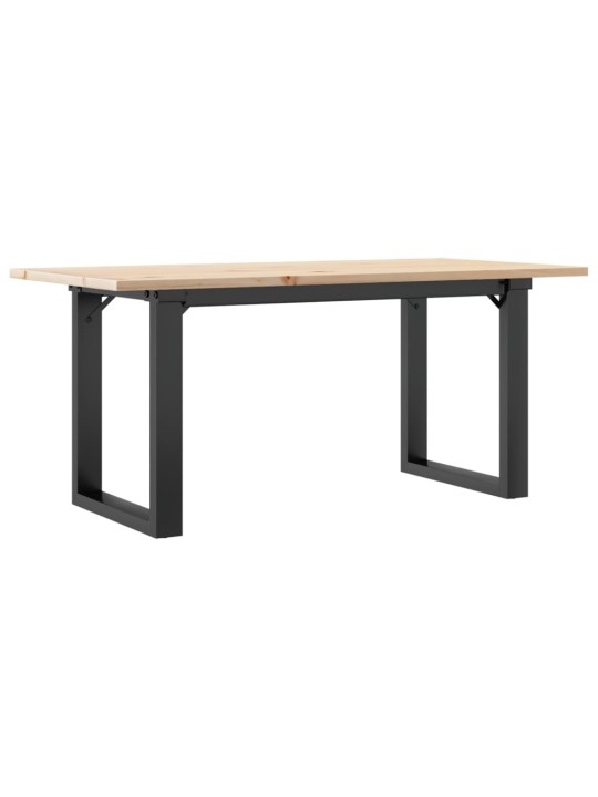 Sohvapöytä o-runko 100x50x45 cm täysi mänty ja terästä