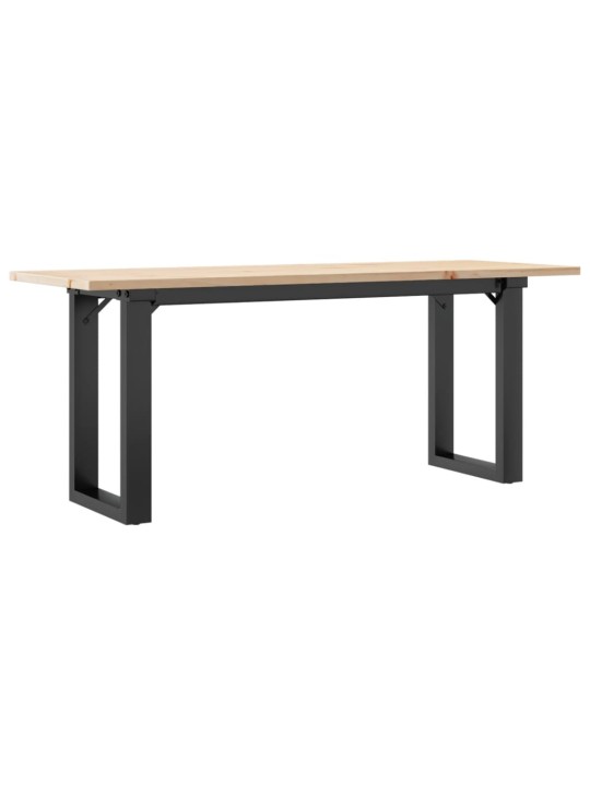 Sohvapöytä o-runko 110x40x45 cm täysi mänty ja terästä