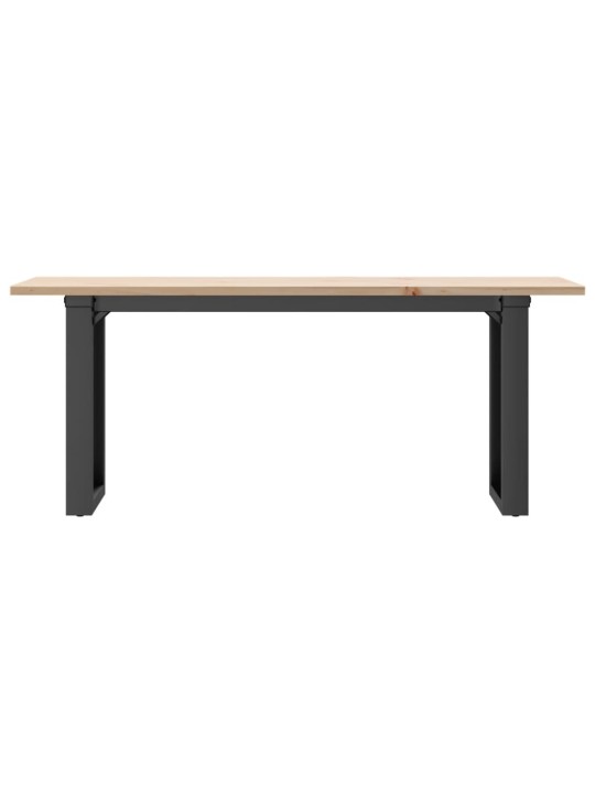 Sohvapöytä o-runko 110x40x45 cm täysi mänty ja terästä
