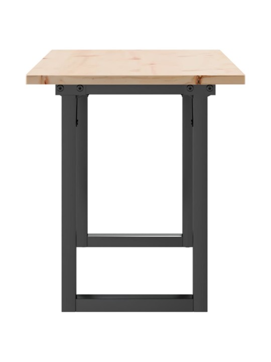 Sohvapöytä o-runko 110x40x45 cm täysi mänty ja terästä
