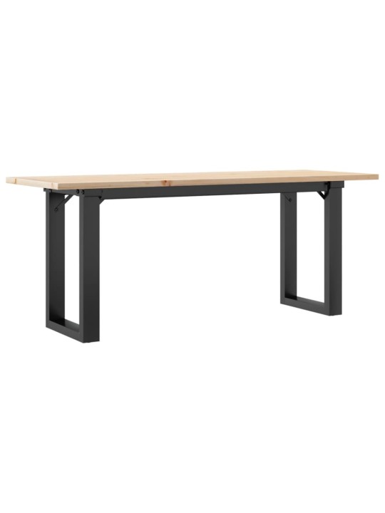 Sohvapöytä o-runko 110x40x45 cm täysi mänty ja terästä
