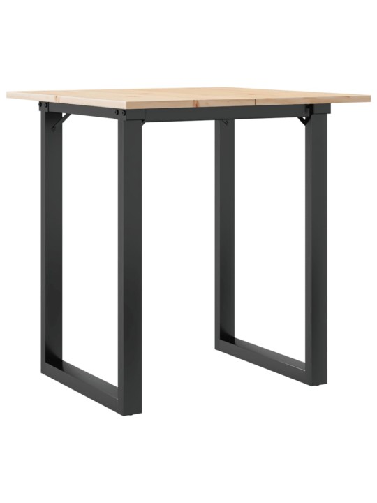 Ruokapöytä o-runko 60x60x75 cm täysi mänty ja terästä