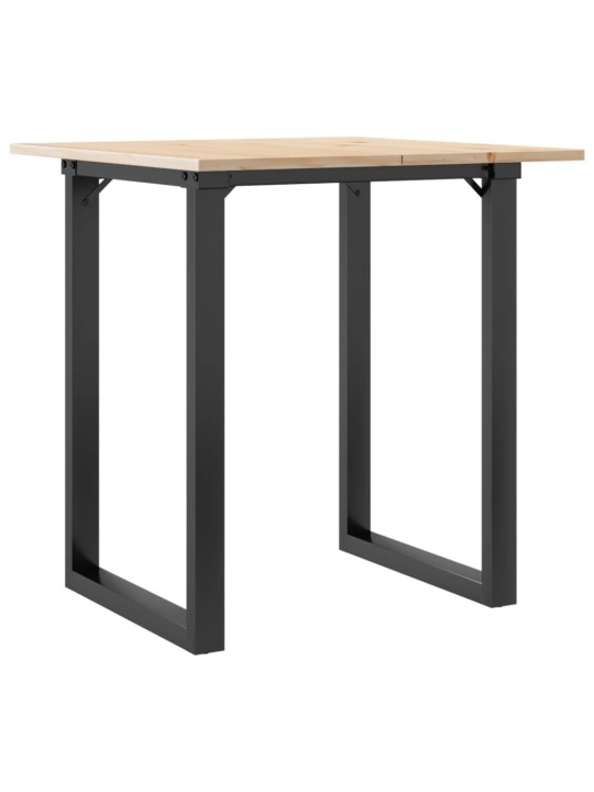 Ruokapöytä o-runko 60x60x75 cm täysi mänty ja terästä