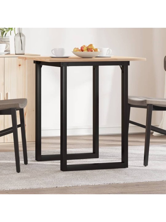 Ruokapöytä o-runko 60x60x75 cm täysi mänty ja terästä