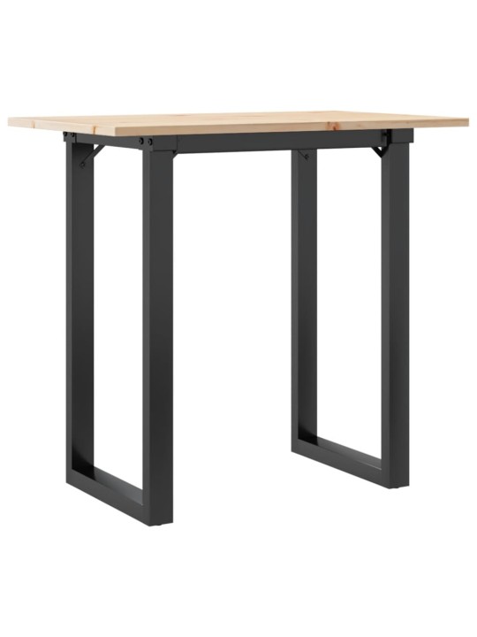 Ruokapöytä o-runko 80x50x75 cm täysi mänty ja terästä