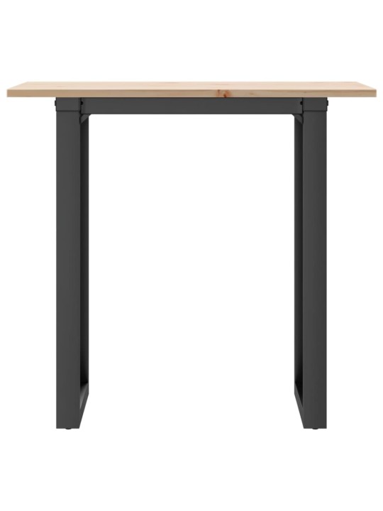 Ruokapöytä o-runko 80x50x75 cm täysi mänty ja terästä