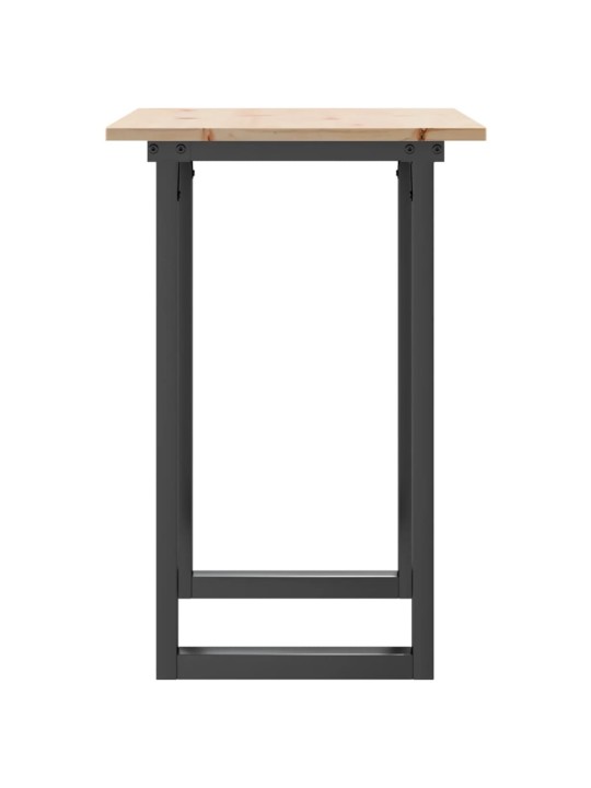 Ruokapöytä o-runko 80x50x75 cm täysi mänty ja terästä