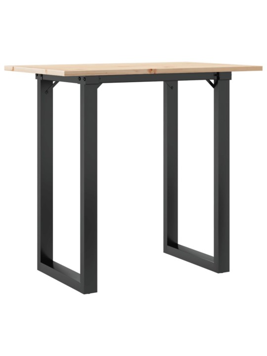 Ruokapöytä o-runko 80x50x75 cm täysi mänty ja terästä