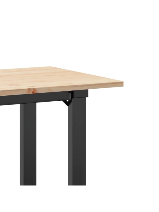 Ruokapöytä o-runko 80x50x75 cm täysi mänty ja terästä