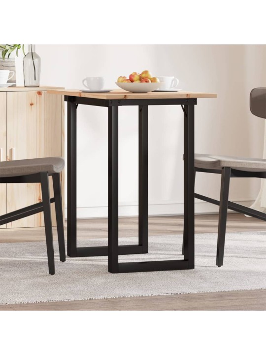 Ruokapöytä o-runko 80x50x75 cm täysi mänty ja terästä