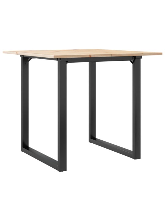 Ruokapöytä o-runko 90x90x75 cm täysi mänty ja terästä