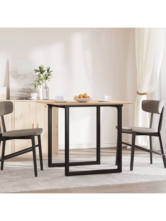 Ruokapöytä o-runko 90x90x75 cm täysi mänty ja terästä