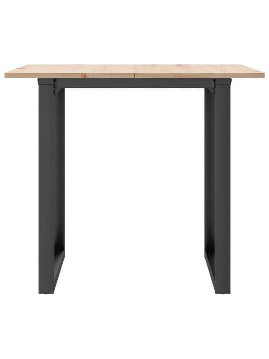 Ruokapöytä o-runko 90x90x75 cm täysi mänty ja terästä