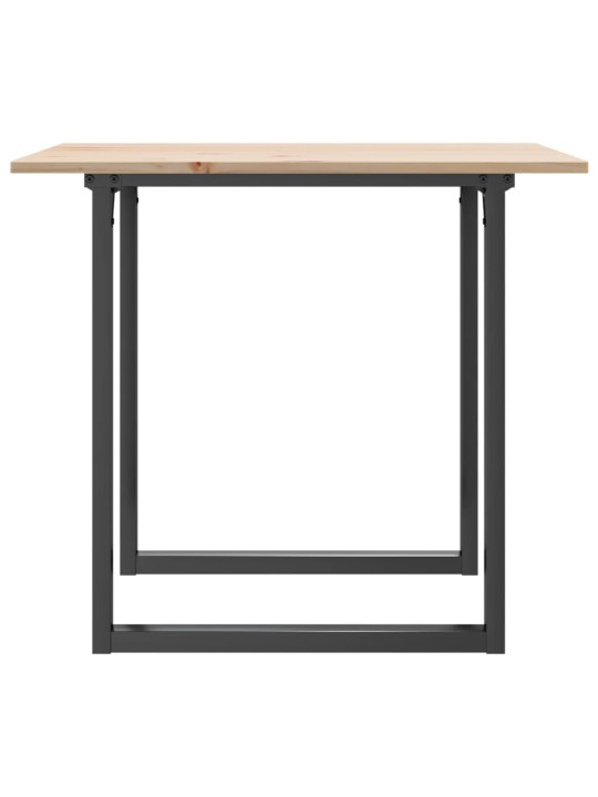 Ruokapöytä o-runko 90x90x75 cm täysi mänty ja terästä