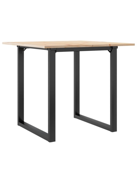 Ruokapöytä o-runko 90x90x75 cm täysi mänty ja terästä