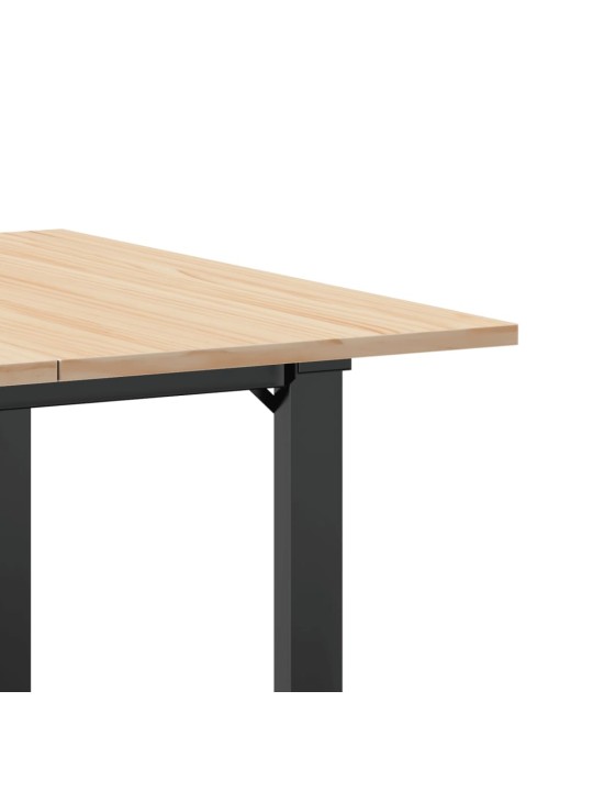 Ruokapöytä o-runko 90x90x75 cm täysi mänty ja terästä