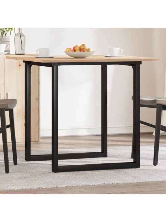 Ruokapöytä o-runko 90x90x75 cm täysi mänty ja terästä