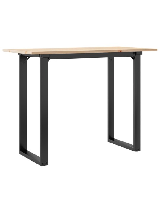 Ruokapöytä o-runko 100x50x75 cm täysi mänty ja terästä